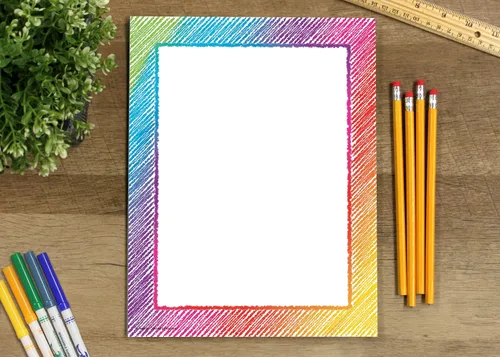 Vista 2 de Teacher Created Resources Papel de computadora de garabatos coloridos