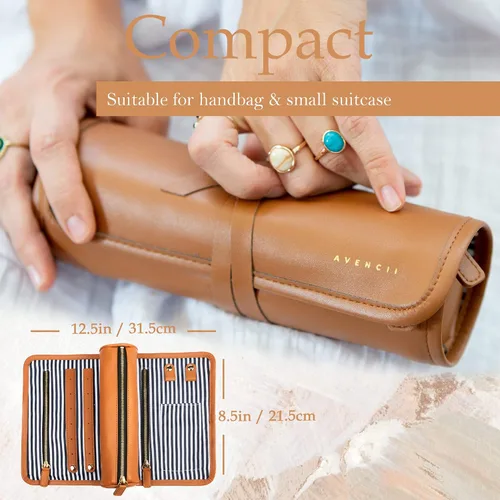 Vista 2 de Organizador de joyas de viaje para mujer organizador de maquillaje con bolsa de maquillaje organizador de aretes soporte de collar soporte de anillo
