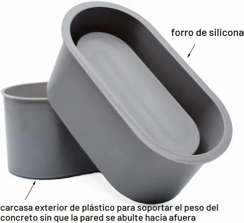 Vista 3 de Moldes de silicona para maceta de hormigón, para plantas suculentas, base incluida, hazlo tú mismo
