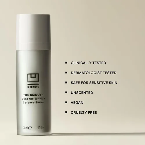 Vista 8 de U Beauty The SMOOTH Dynamic Wrinkle Defense Serum - Complejo multipéptido, péptidos de cobre, retinol, exosomas de centella, proteína de seda vegana