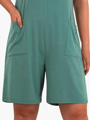 Vista 4 de Vigorics Enterizo casual para mujer, sin mangas, con tirantes ajustables, pantalones cortos, overoles elásticos con bolsillos