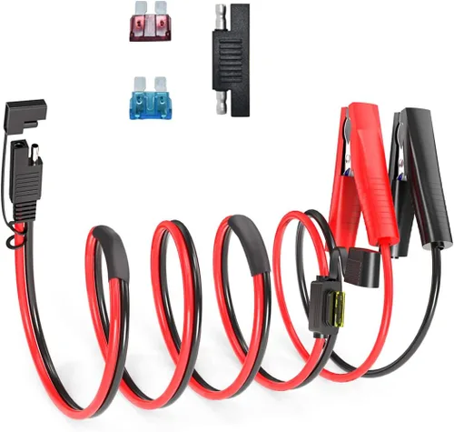 Vista 18 de ELFCULB Cable de extensión de enchufe de alimentación SAE a conector SAE, puerto de pared lateral SAE de montaje en panel de 14 AWG de 2 pies