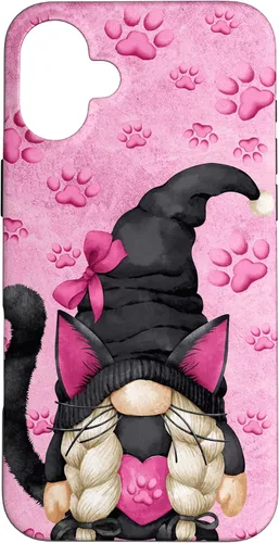 Vista 23 de Black Cat Halloween Gnome Decor Cute Pattern for Cat Mom Case for iPhone 17