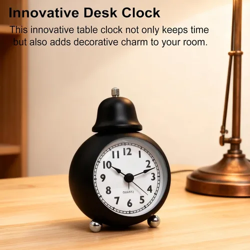 Vista 2 de Maxspace Reloj despertador clásico vintage, reloj despertador analógico retro de 3.5 pulgadas, cuarzo silencioso sin tictac con luz nocturna, reloj