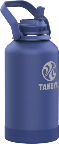 Vista 7 de Takeya Pickleball - Botella de agua aislada de acero inoxidable con tapa y asa de transporte, 32 onzas, Dropshot Teal Verde azulado