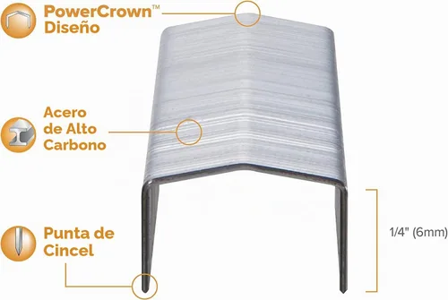 Vista 4 de Bostitch B8 Grapas PowerCrown de 1/4 de pulgada - Paquete de 20,000