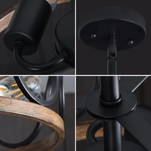 Vista 7 de Lámpara de techo semi empotrada, lámpara de techo de 3 luces estilo granja moderna, lámpara de techo vintage cerca del techo para cocina, pasillo