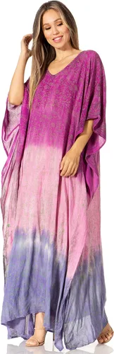 Vista 3 de Sakkas Tacy - Vestido largo casual de verano para mujer, estilo bohemio, caftán, caftán