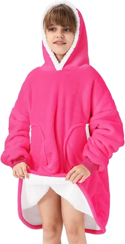 Vista 31 de Zando Manta con Capucha Ponible Manta para Niños y Adultos Manta Cómoda con Capucha Sudadera de Gran Tamaño Sherpa Forro Polar