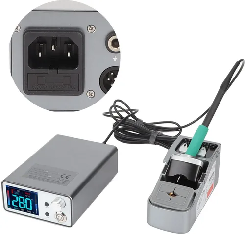 Vista 4 de Estación de soldadura inteligente, pantalla digital de grado profesional, control PID de 96 W, mango T210 de calentamiento rápido para reparación