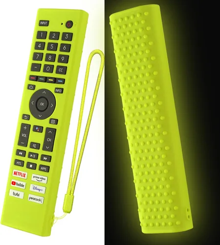 Vista 11 de Hisense ERF3J80H ERF3G80H ERF3F80H - Funda de silicona para control remoto Hisense 4K UHD Android Smart TV, a prueba de golpes, con cordón (negro)