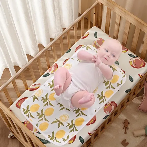 Vista 6 de Cambiador plegable para bebé, paquete de 2, cambiador de pañales, impermeable, tapete de viaje para pañales, almohadilla para orinario infantil, kit