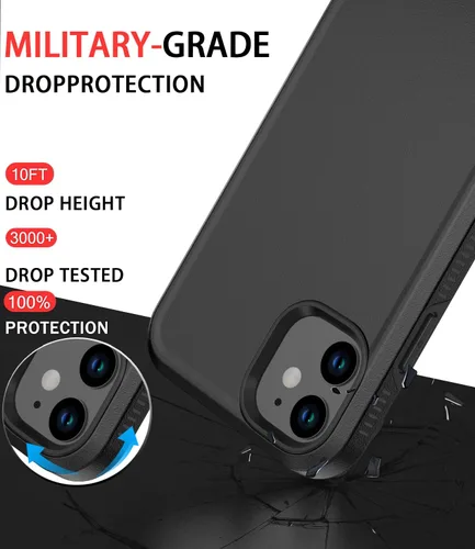Vista 2 de Diverbox - Funda para iPhone 12 a prueba de golpes y caídas, protector de pantalla de vidrio templado, funda protectora de alta resistencia