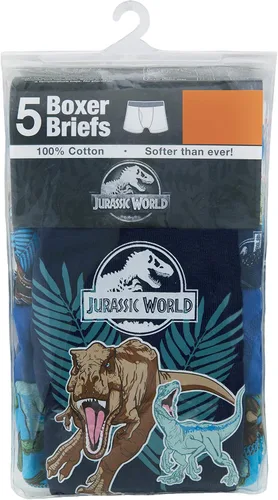 Vista 7 de Jurassic World Boys' Boxer Briefs Multipacks with T-rex, Raptor and Triceratops Print Options in Sizes 4, 6, 8, 10 & 12