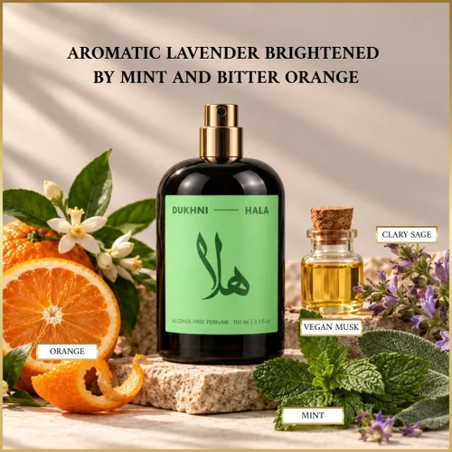 Vista 2 de Dukhni Hala100ml Perfume unisex Perfume árabe de larga duración