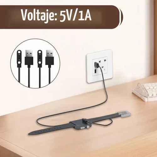 Vista 6 de Paquete de 2 cables de carga magnéticos para reloj inteligente, 2 pines de 0.300 in, cable de carga de repuesto compatible con reloj inteligente