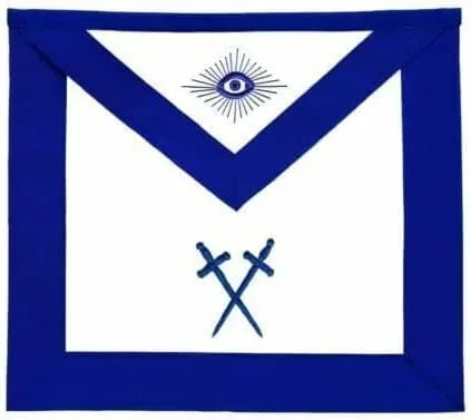 Vista 2 de MASONIC BLUE LODGE OFFICER MUSICIAN TYLER SENTINEL DELANTAL DE CADENA PLATA Y JOYA, Terciopelo, Alejandrita