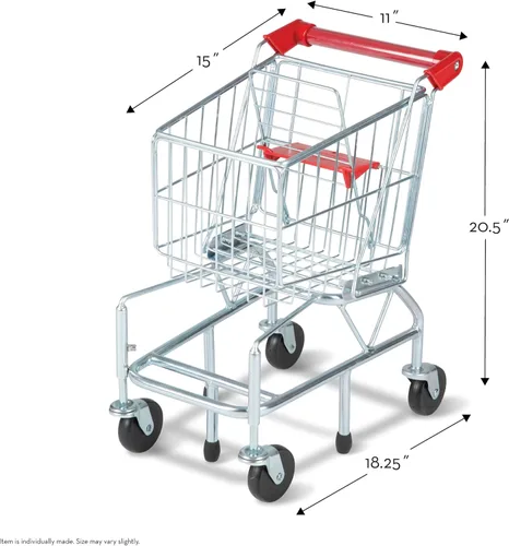 Vista 8 de Melissa & Doug - Carrito de compras con marco de metal resistente, Empaque estándar, Estándar
