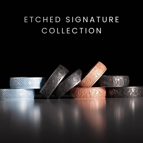 Vista 11 de Enso Rings Signature Etched Collection - Anillos clásicos de silicona grabados - Diseño cómodo y flexible - Fabricado en Estados Unidos