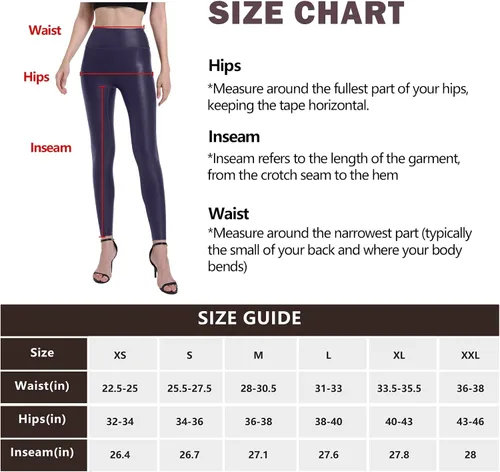 Vista 5 de HARTPOR Leggings de piel sintética para mujer, elásticos, de cintura alta, brillantes, pantalones de cuero, leggings de cuero, pantalones de yoga