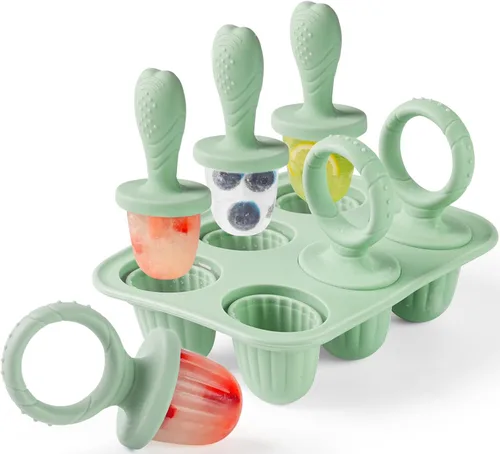 Vista 12 de Moldes de silicona para paletas de bebé, mini moldes para niños Beige y Rosa