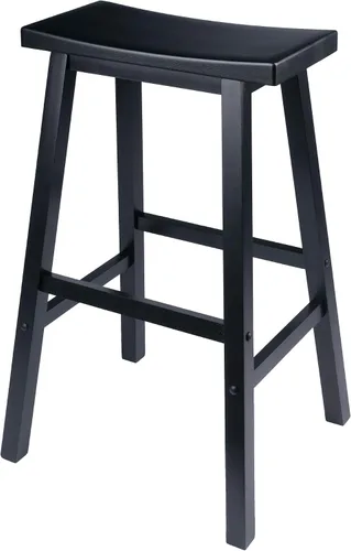 Vista 12 de Winsome Satori - Taburete de mostrador con asiento de sillín para cocina, 24 pulgadas, nogal