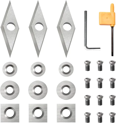 Vista 5 de 10 piezas de insertos de carburo de esquinas cuadradas de 4 bordes, 12x12x1.5mm de repuesto para carpintería, se adapta a cabezal de cortador