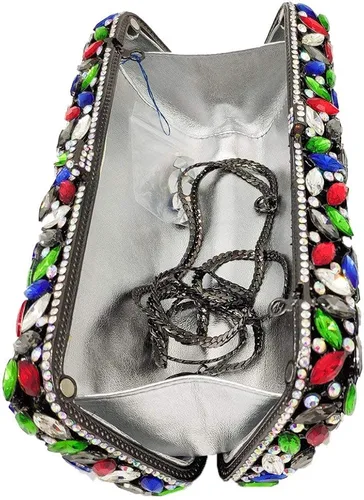 Vista 6 de Bolso de mano de cristal brillante para mujer bolso Minaudiere