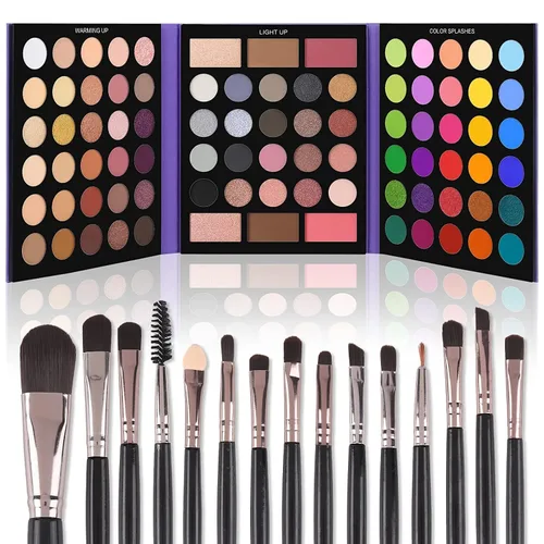 Vista 12 de UCANBE Paleta de sombra de ojos desnudos de 60 colores, paleta de maquillaje de desnudos neutros cálidos, brillo mate natural, sombras de ojos