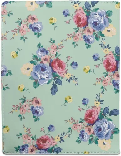 Vista 3 de Flashideas Organizador de padfolio de flores azules y rosadas, carpeta de negocios, carpeta de negocios, organizador de documentos para entrevista