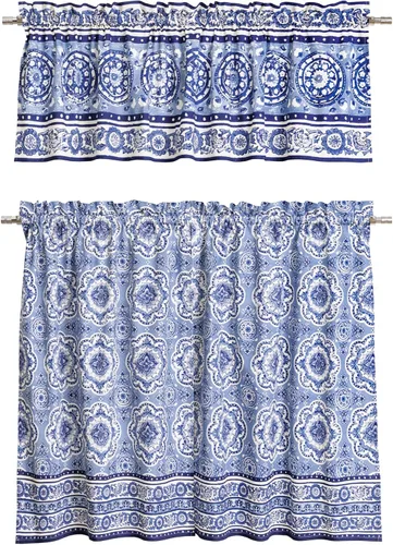 Vista 83 de Maison d' Hermine Juego de cortinas de cocina para ventanas, juego de cortinas de cocina 100% algodón, cenefas para el hogar [2 niveles