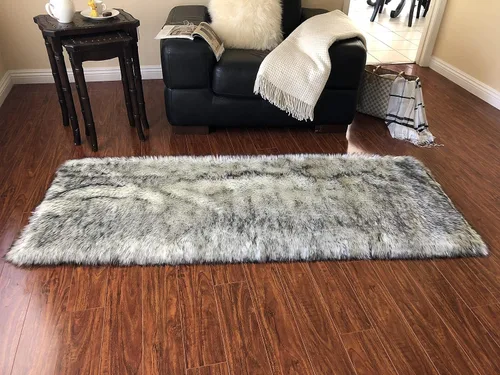 Vista 22 de LAMBZY Alfombra rectangular de piel de oveja sintética, súper suave, hipoalergénica, de felpa, lujosa alfombra de felpa sedosa para dormitorios