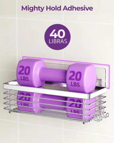 Vista 3 de ODesign Organizador de Ducha Paquete de 3 Acero Inoxidable SUS304-Sin Perforación-Estantes de Ducha Baño Rack, Resistente al Óxido Montaje en Pared