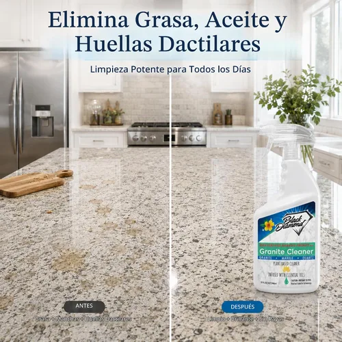 Vista 5 de Black Diamond Stoneworks Limpiador de Encimeras de Granito: Certificado BIOBASED por USDA - Seguro para encimeras de granito y otras piedras.