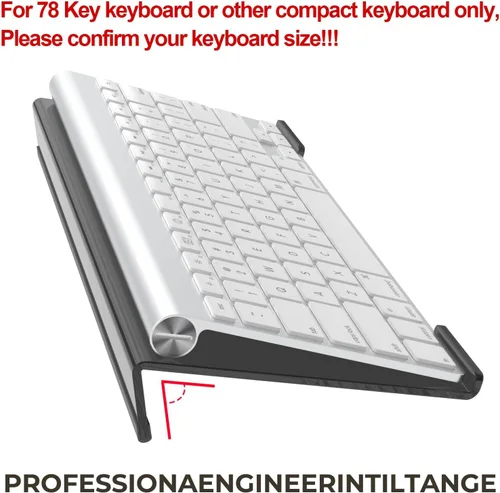 Vista 3 de Soporte de teclado de acrílico para escritorio de computadora, elevador de teclado con inclinación y elevación, soporte de teclado para escritorio