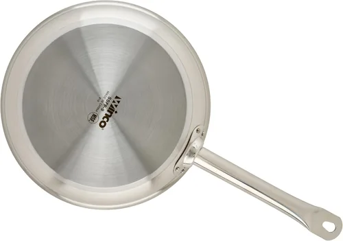 Vista 5 de Winco - Sartén de acero inoxidable de grado comercial de 9 pulgadas Apto para lavavajillas, distribución uniforme del calor, compatible