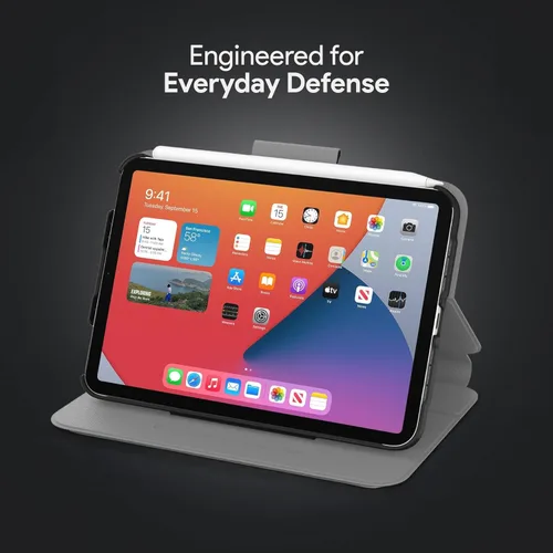 Vista 5 de Incipio - Funda protectora SureView para iPad 7ª y 6ª generación, funda delgada ligera con soporte ajustable, protección contra arañazos (negro)