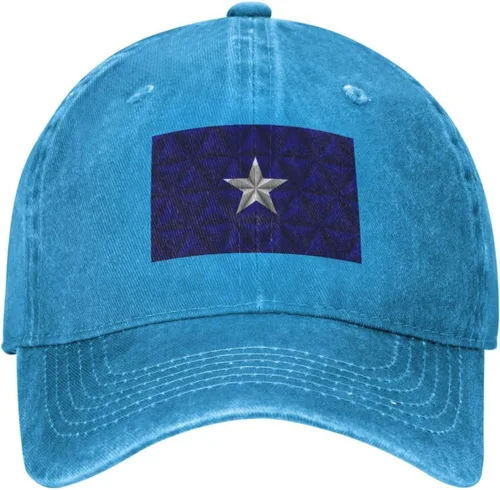 Vista 2 de LIFANGMI Bonnie Blue Flag with Polygon Effect Baseball Cap for Men Women Hats Adjustable Vintage Cowboy Hat Dad Caps