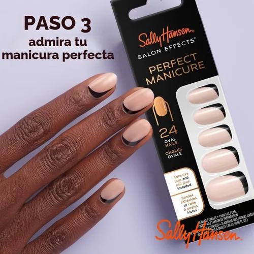 Vista 7 de Sally Hansen Salon Effects® Perfect Manicure, Buff & Tumble, uñas a presión, forma ovalada, pestañas adhesivas no dañinas, lima y almohadilla
