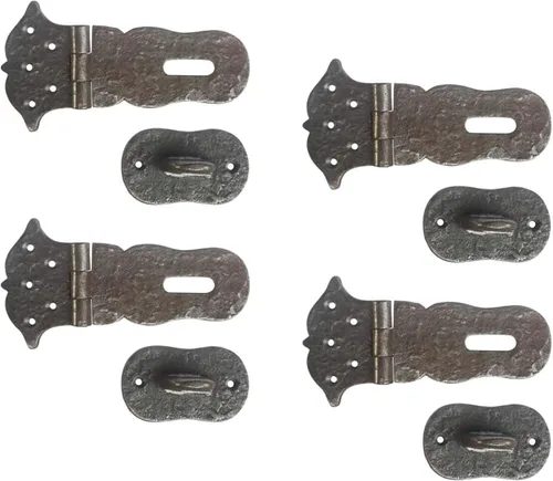 Vista 21 de Adonai Hardware Paran - Cerrojo de seguridad de hierro fundido antiguo resistente (4 pulgadas x 2 unidades, latón antiguo) para cofre del tesoro
