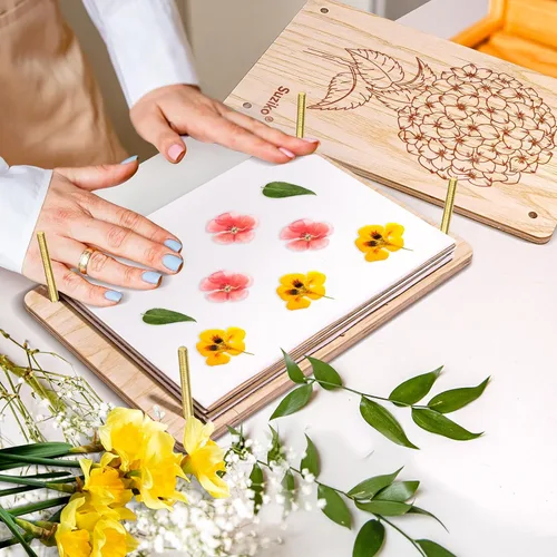 Vista 8 de Suziko Kit de prensa de flores grande para adultos y niños, 10.8 x 6.9 pulgadas, kit de preservación de plantas de flores, arte y manualidades