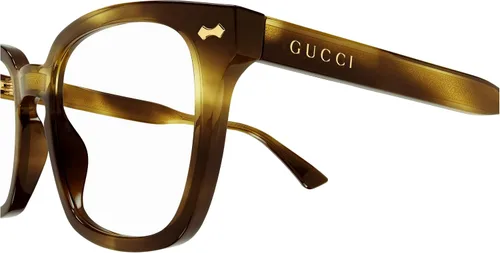 Vista 3 de Gucci Gafas vintage GG0184O 010 de 1.969 in para hombres y mujeres, paquete de cuidado de gafas Ocu-Kit, Habana claro