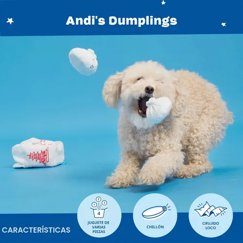 Vista 4 de BarkBox Andi's Dumplings - Juguete interactivo de peluche para perros 4
