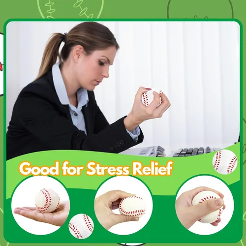 Vista 3 de Paquete de 30 pelotas de béisbol antiestrés, pelotas de béisbol de espuma suave de 2.5 pulgadas, pelotas deportivas para apretar, juguetes