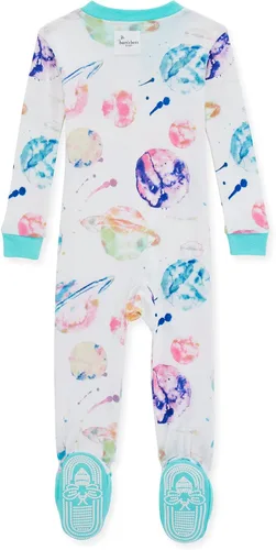 Vista 2 de Burts Bees Baby Baby Girls Pajamas Zip Front Non-Slip Footed Sleeper Pjs 100 Organic Cotton