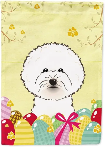 Vista 27 de Caroline's Treasures BB1920CHF - Bandera de caza de huevos de Pascua con diseño de bulldog francés, para casa, gran porche, para colgar en la pared