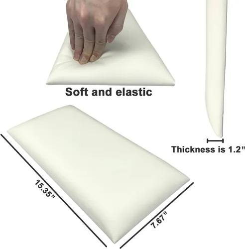 Vista 2 de YLL YLL Cabecera tapizada negra para despegar y pegar, paquete de 4 paneles 3D anticolisión, para montar en la pared, paneles de pared insonorizados