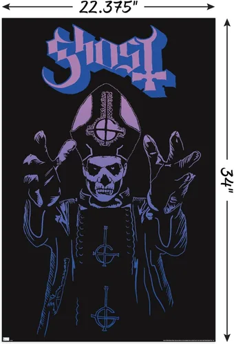 Vista 3 de Ghost - Póster de pared de ira, 34 pulgadas de largo x 22.4 pulgadas de ancho, versión sin marco