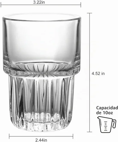 Vista 2 de Vasos para beber de 10 onzas, vasos de agua transparentes Margarita, juego