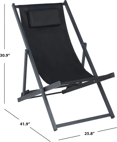 Vista 3 de SAFAVIEH Outdoor Collection Camlin - Juego de 2 sillas plegables ajustables (totalmente montadas)